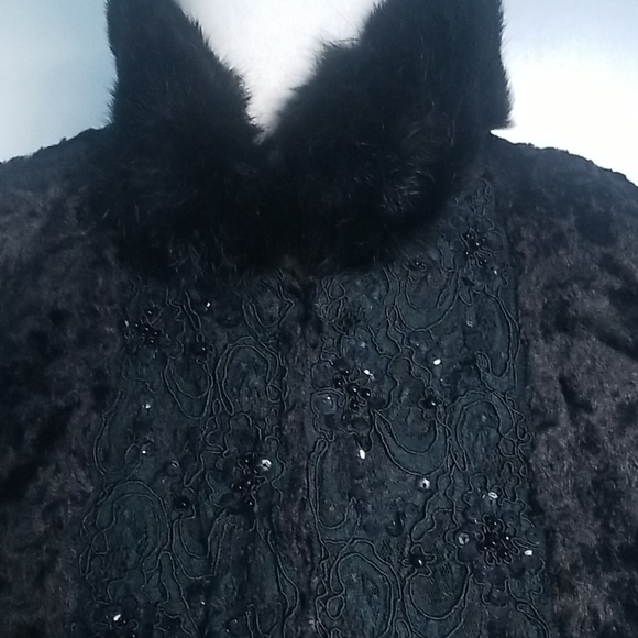 black faux fur evening jackets